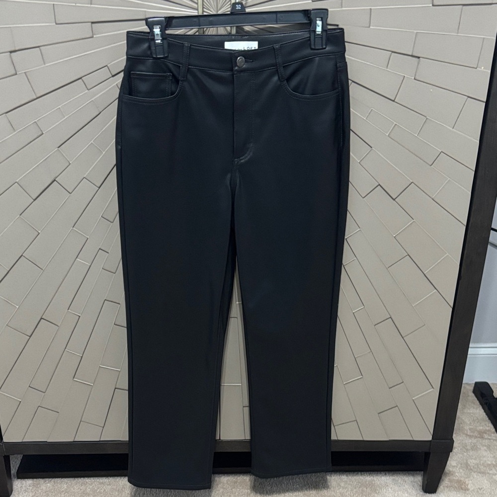 LOFT Black Faux Leather Pants